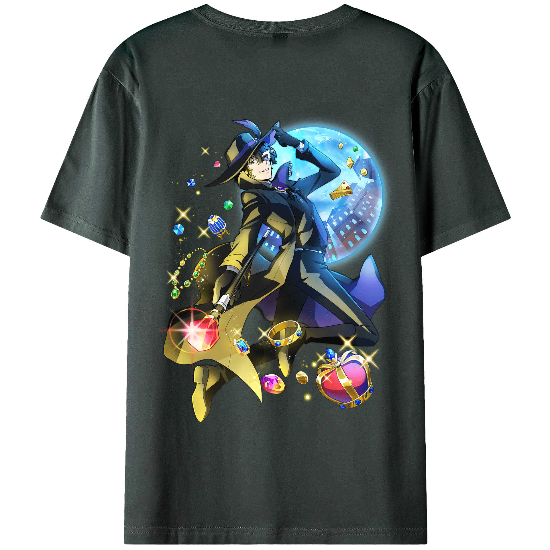 （画像用） 文豪ストレイドッグス Bungo Stray Dogs 綿100％ メンズ半袖Tシャツ（バックプリント） 通気性